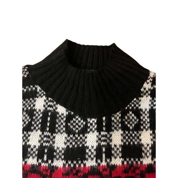 Vintage American Pride Sweater Womens L Red Black White Knit USA Made Used 80/90 - Picture 5 of 12